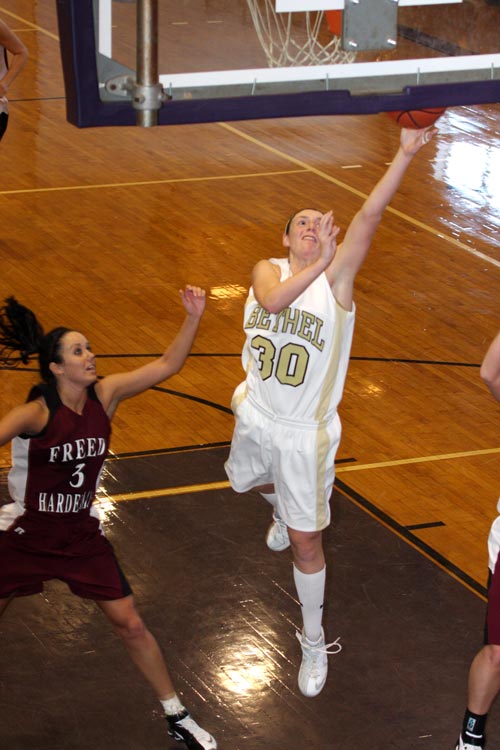 Bethel’s Erin Meyer scored 10 points, eight rebounds, three assists, and one block in the loss to #5 Freed-Hardeman.